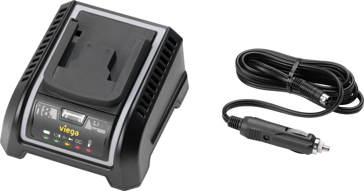 Viega Akku-Ladegerät 18 V inkl. Autoladekabel – Modell 2488.65 (Art.-Nr. 56523)