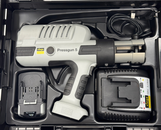 Generalüberholte Viega Pressgun 5 – Akku, Ladegerät & Koffer (32 kN)
