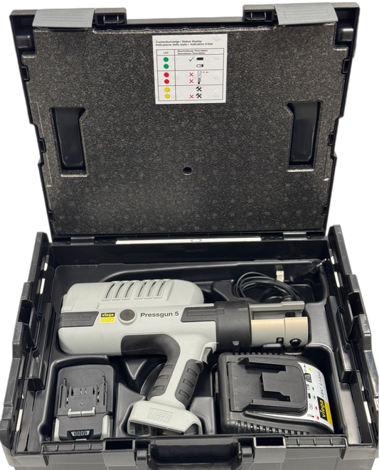 Generalüberholte Viega Pressgun 5 – Akku, Ladegerät & Koffer (32 kN)