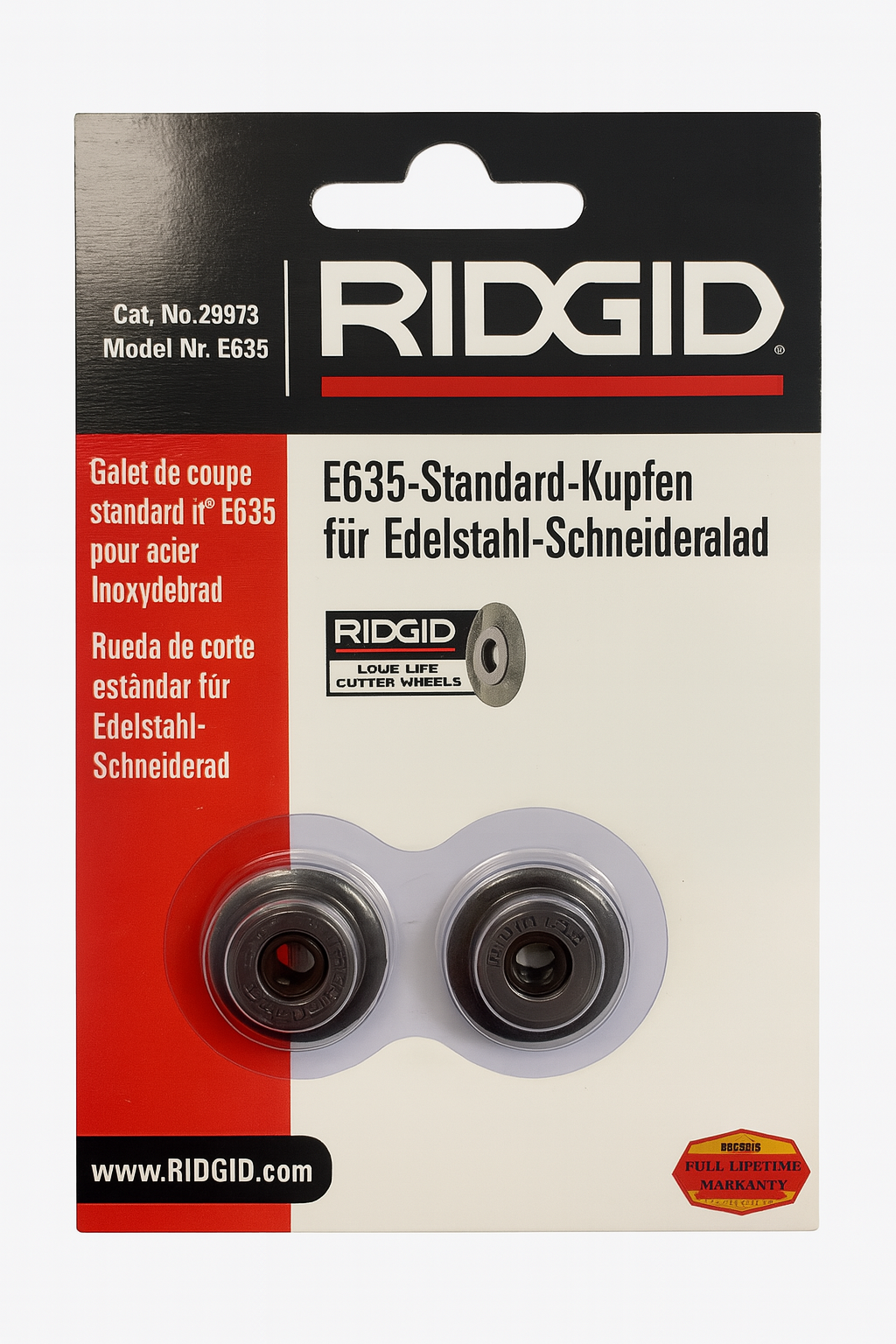 2x Ridgid Edelstahl Schneidrad E635 für 35S/65S Rohrabschneider (Art.-Nr. 29973)